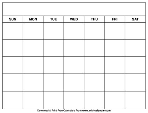 Download Your Free Printable Blank Calendar .